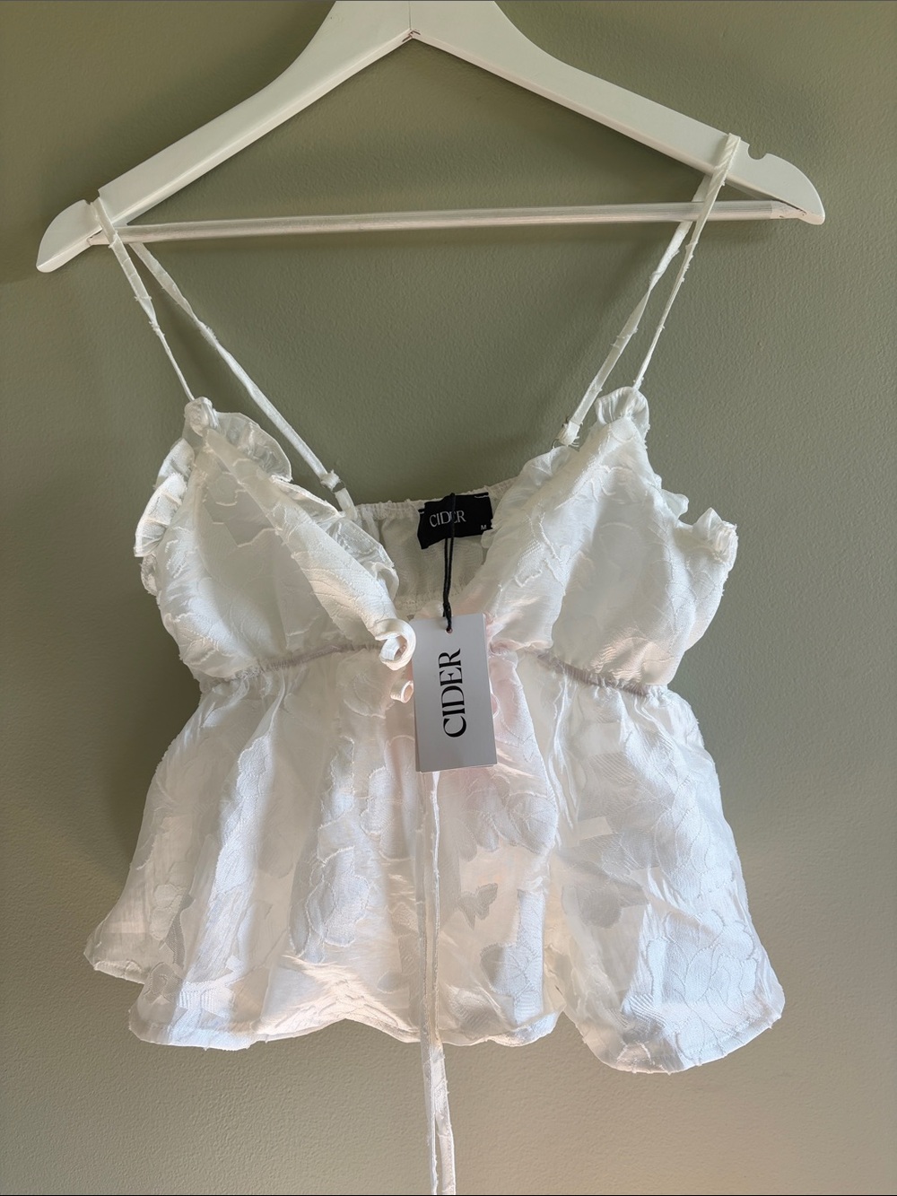 nwt cider white babydoll top size medium